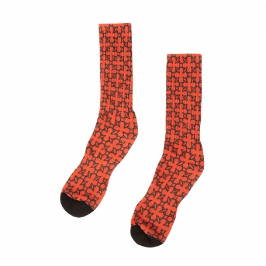 INDEPENDENT REPEAT CROSS CREW SOCKS BLACK/RED 9-11 MENS