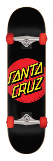 SANTA CRUZ CLASSIC DOT SUPER MICRO BLACKSKATE COMPLETE 7.25