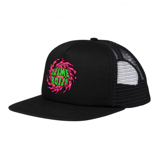 SLIME BALLS SB LOGO TRUCKER HAT BLACK W/PINK